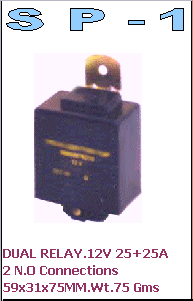 SP-1 Dual Relay 12V 25+25A 2 N.O. Connections-Mitsubishi