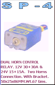 SP-4 Dual Horn Control Relay 12V 30+30A & 24V 15+15A Two Horns Connection with Bracket